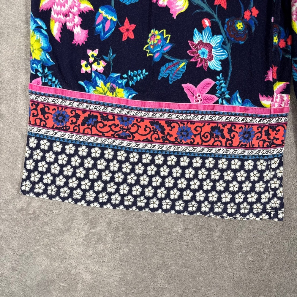 Anthropologie Zadie Sleep Pants Floral Wide Leg Navy Pink High Rise Stretch S - Picture 7 of 16